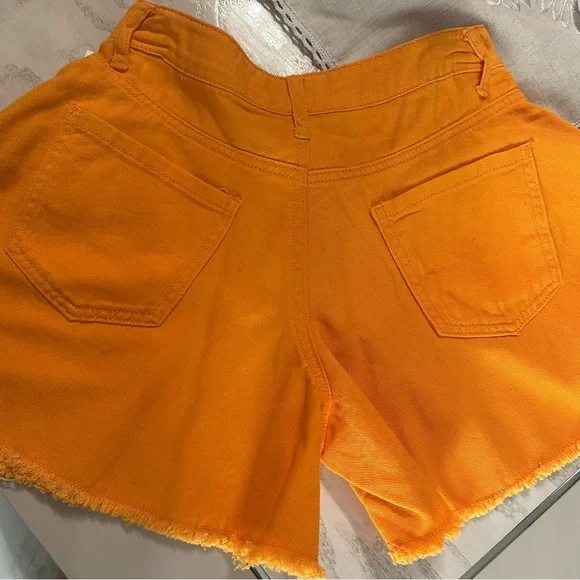 🔔TRUCE Stylish Orange Denim Shorts for 12 y.o. girl - Picture 3 of 4